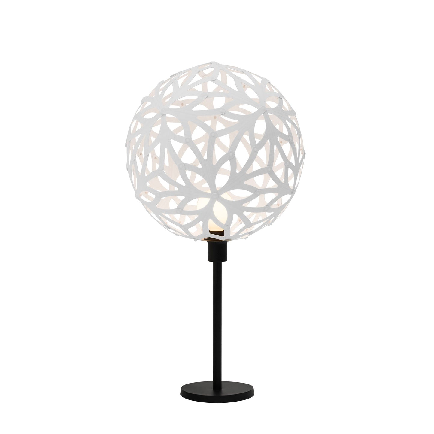 Floral Table Lamp in White/White.