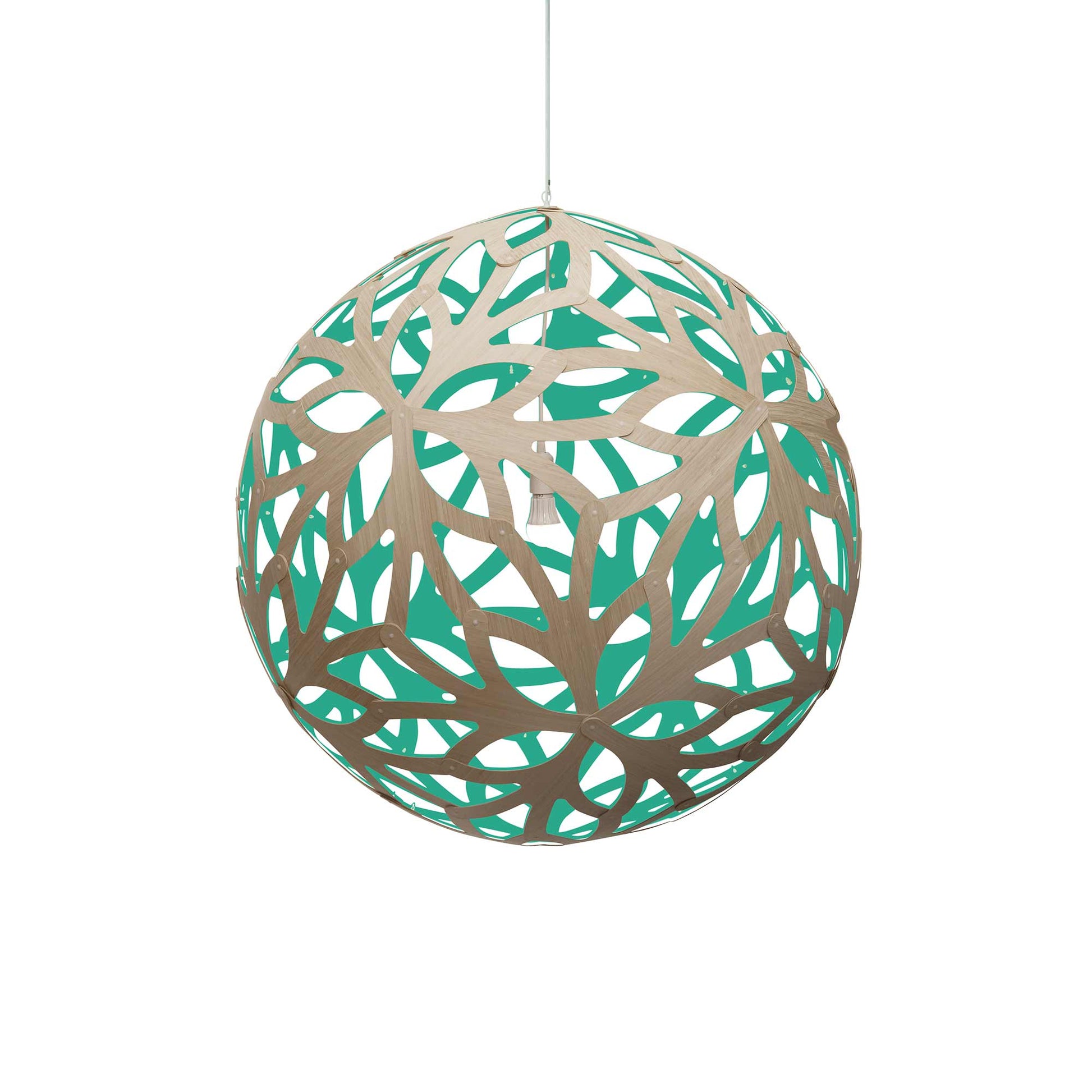 Floral XL Pendant Light in Bamboo/Aqua (Small).