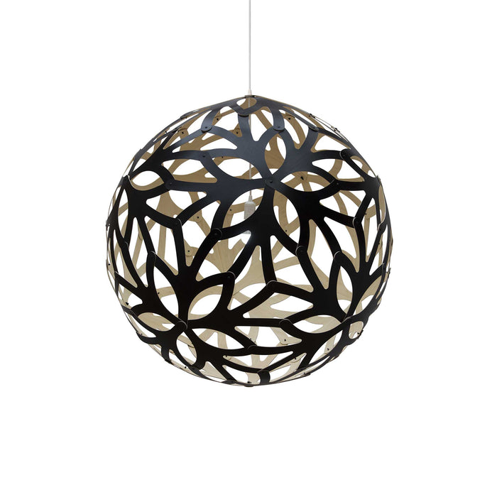 Floral XL Pendant Light in Black/Bamboo (Small).