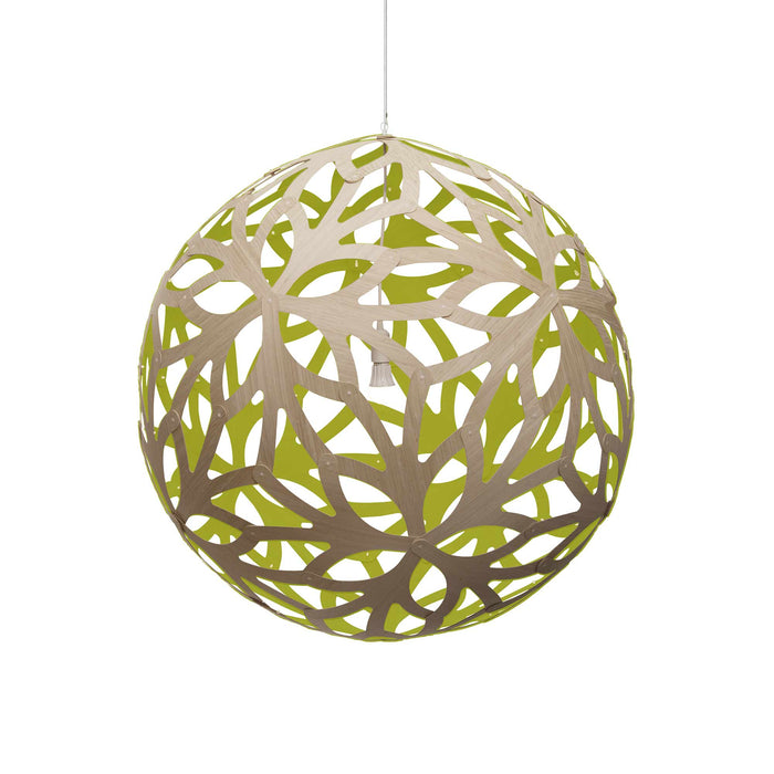 Floral XL Pendant Light in Bamboo/Lime (Medium).