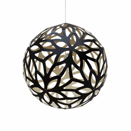 Floral XL Pendant Light in Black/Bamboo (Medium).