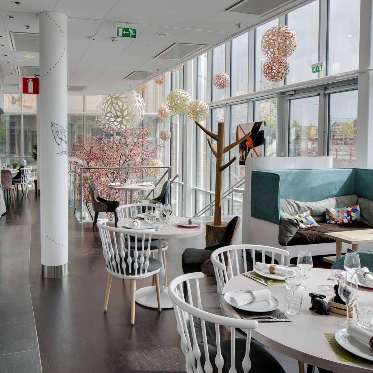 Floral XL Pendant Light in restaurant.