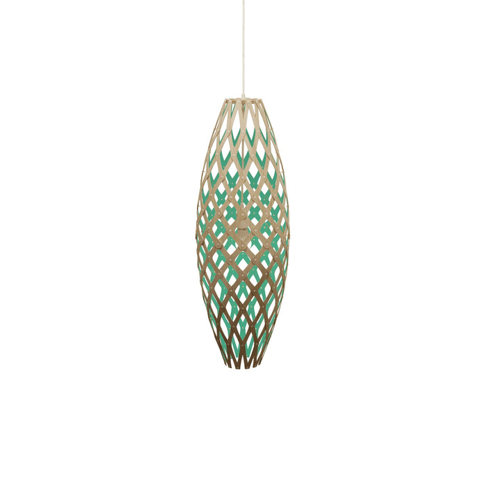 Hinaki Pendant Light in Bamboo/Aqua (Medium).