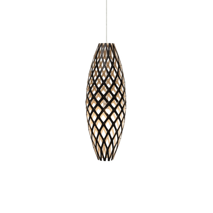 Hinaki Pendant Light in Black/Bamboo (Medium).