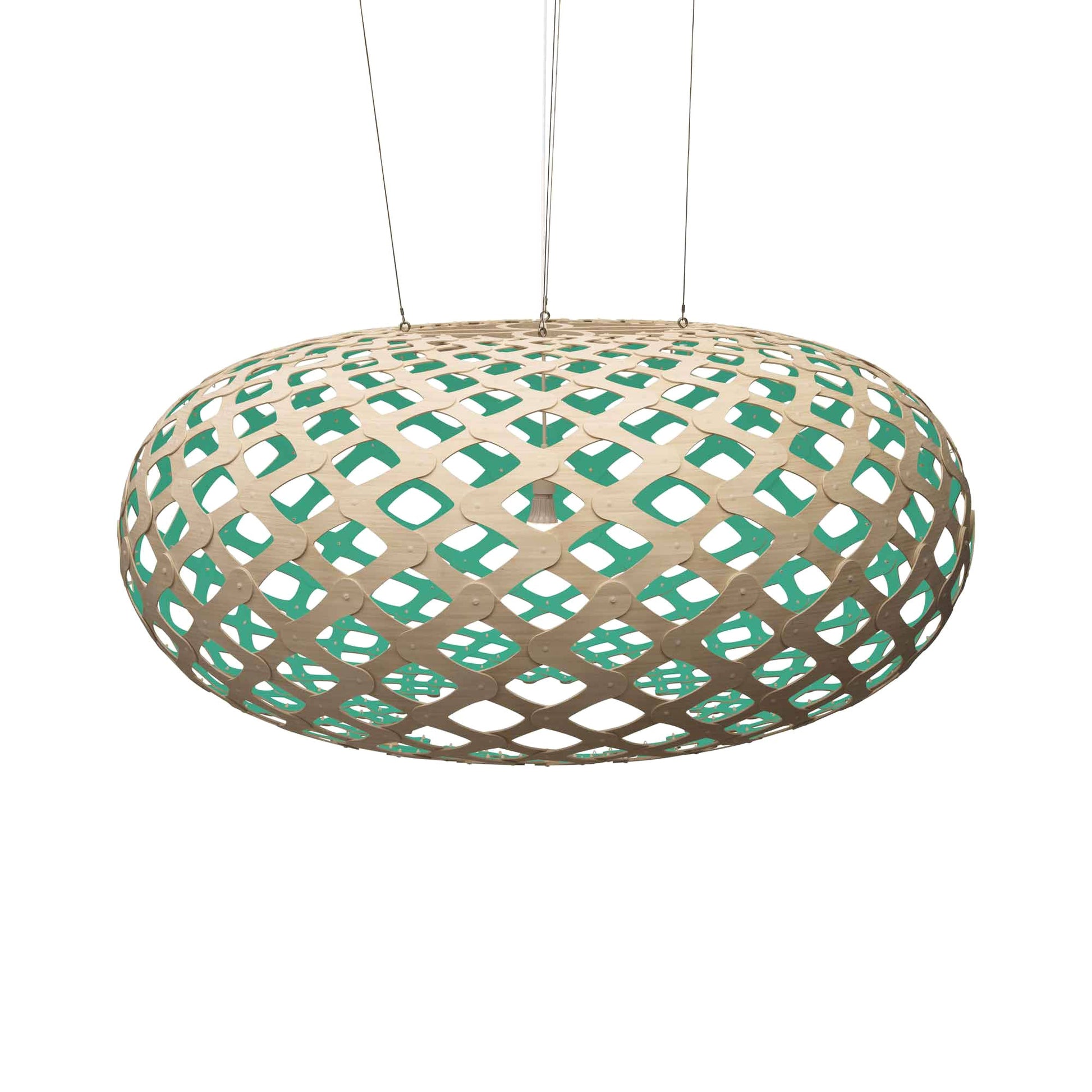 Kina XL Pendant Light in Bamboo/Aqua.