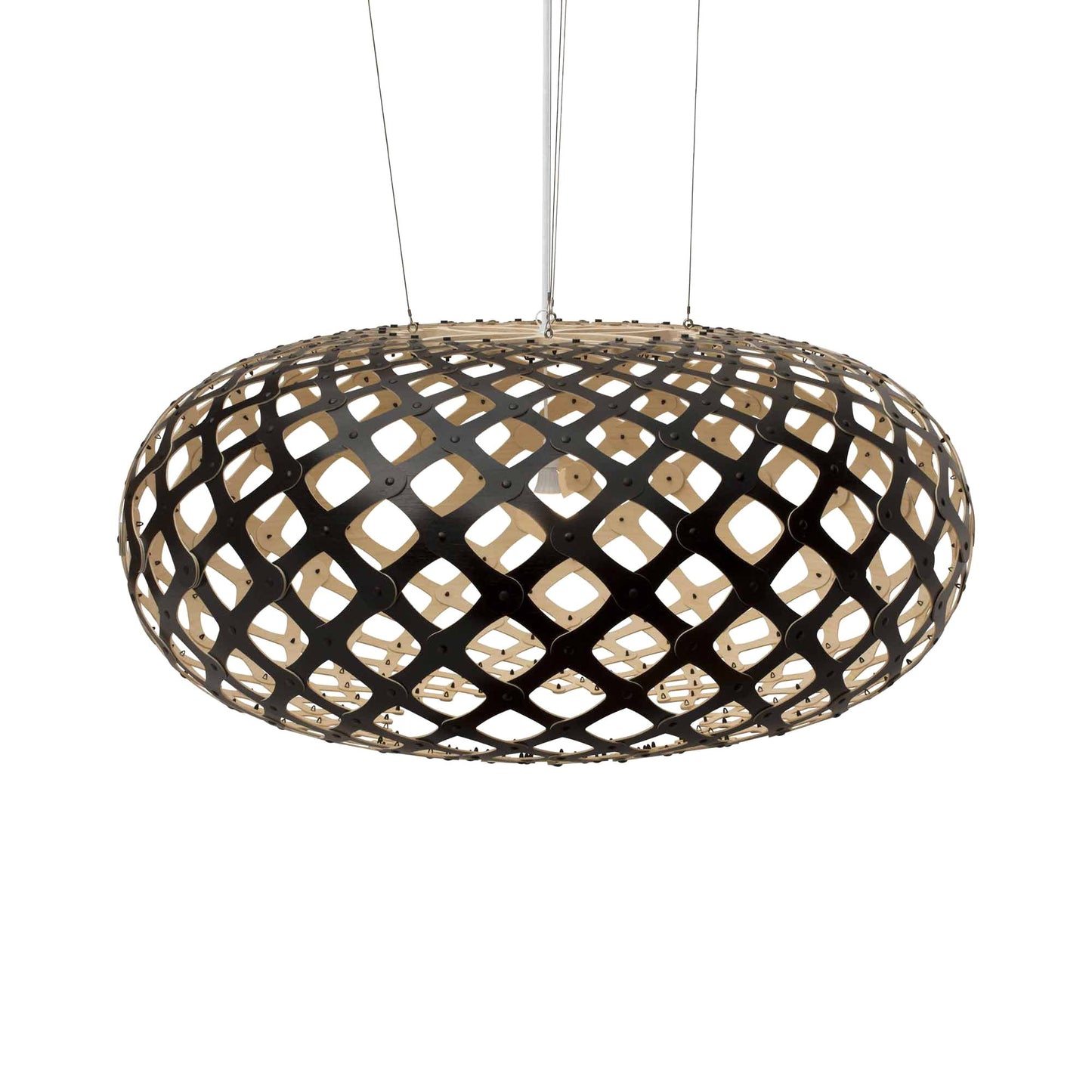 Kina XL Pendant Light in Black/Bamboo.