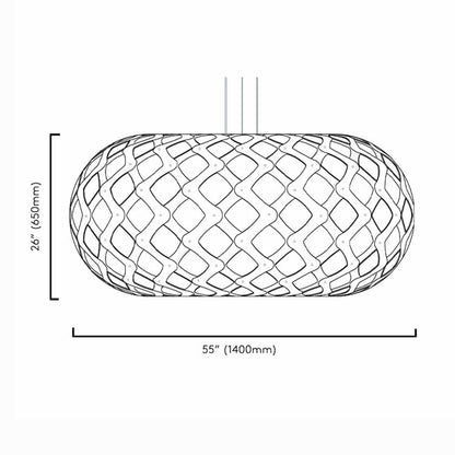 Kina XL Pendant Light - line drawing.