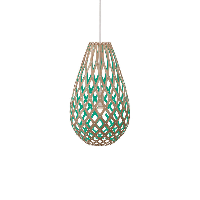 Koura Pendant Light in Bamboo/Aqua (Medium).