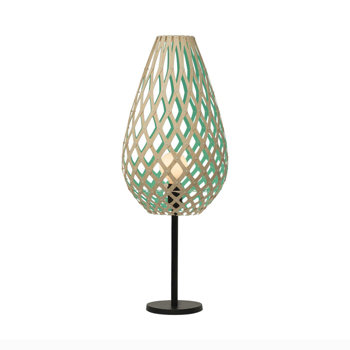 Koura Table Lamp in Bamboo/Aqua.