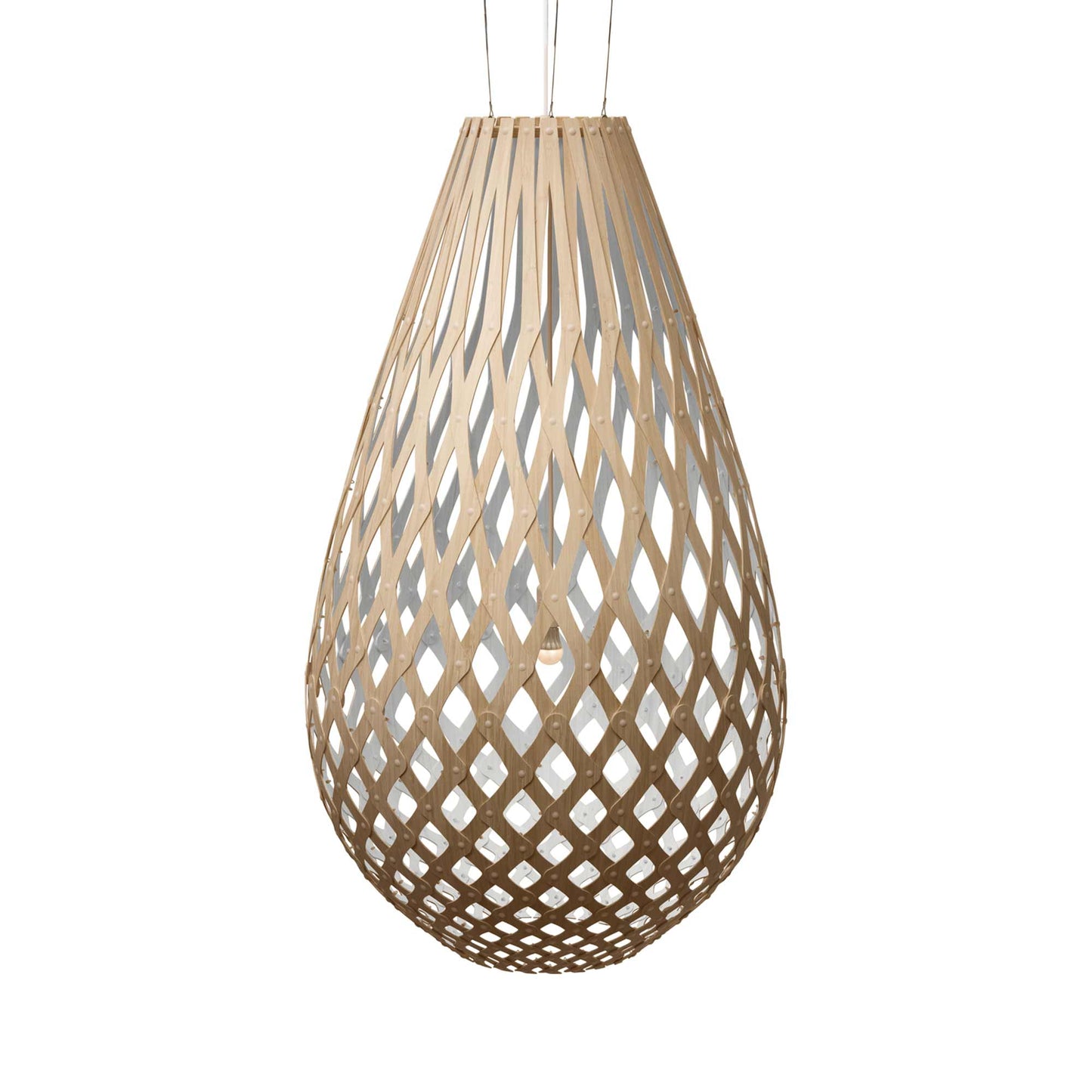 Koura XL Pendant Light in Bamboo/White (Small).