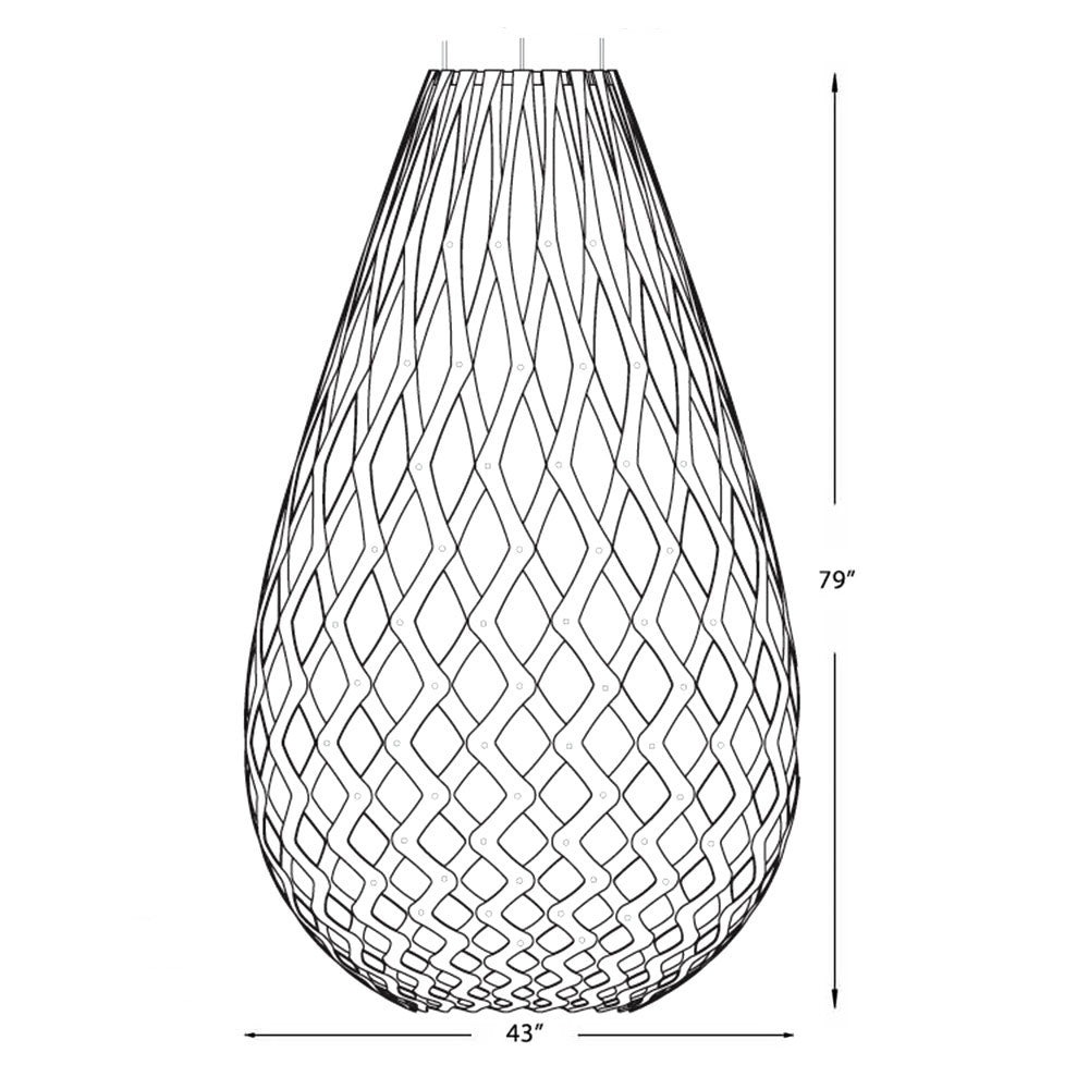 Koura XL Pendant Light - line drawing.