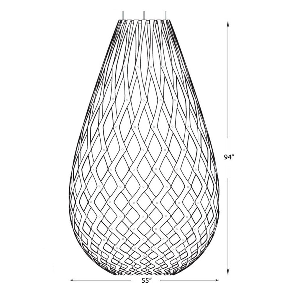 Koura XL Pendant Light - line drawing.