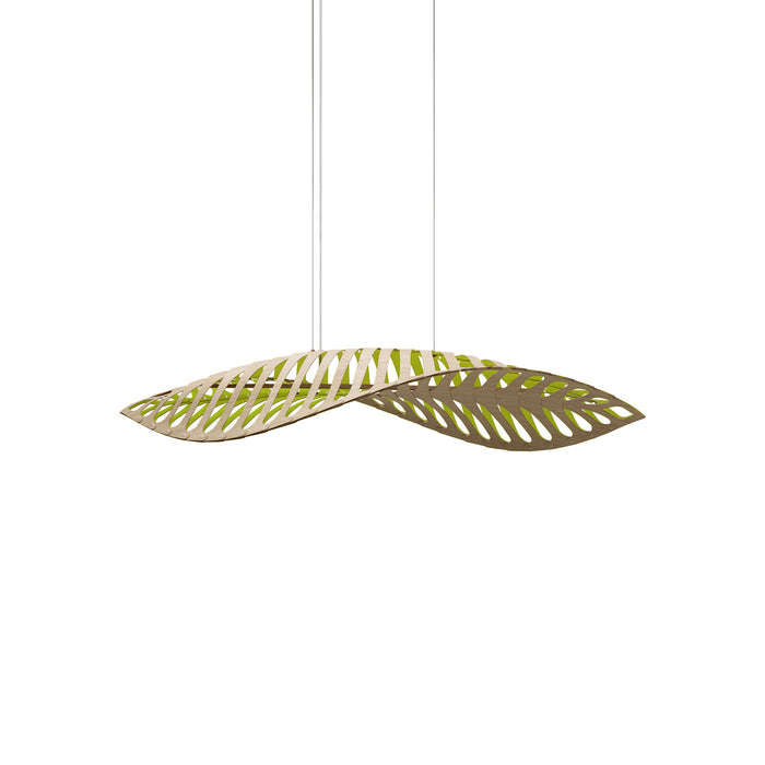 Navicula LED Pendant Light in Bamboo/Lime (Small).