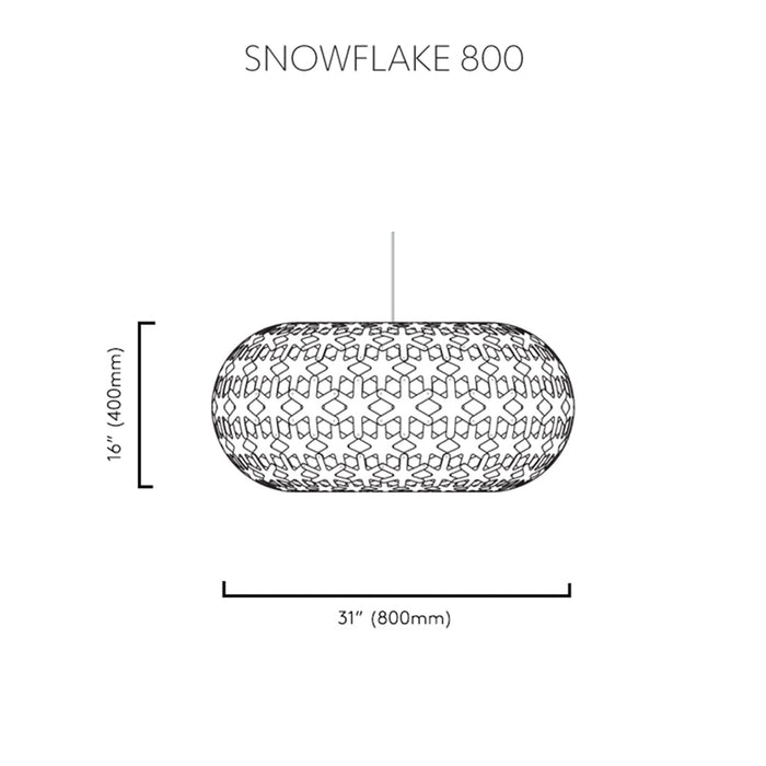 Snowflake Pendant Light - line drawing.