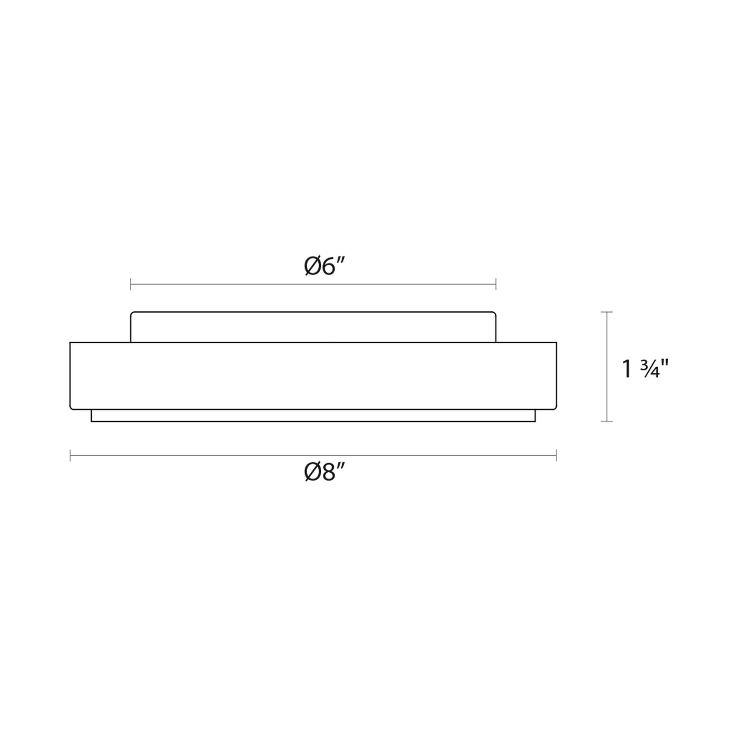 Dazzle Round LED Flush Mount Ceiling Light - line drawing.