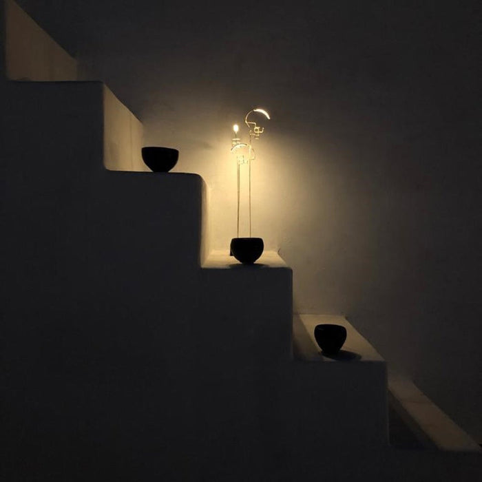 Boucle LED Table Lamp in stairs.