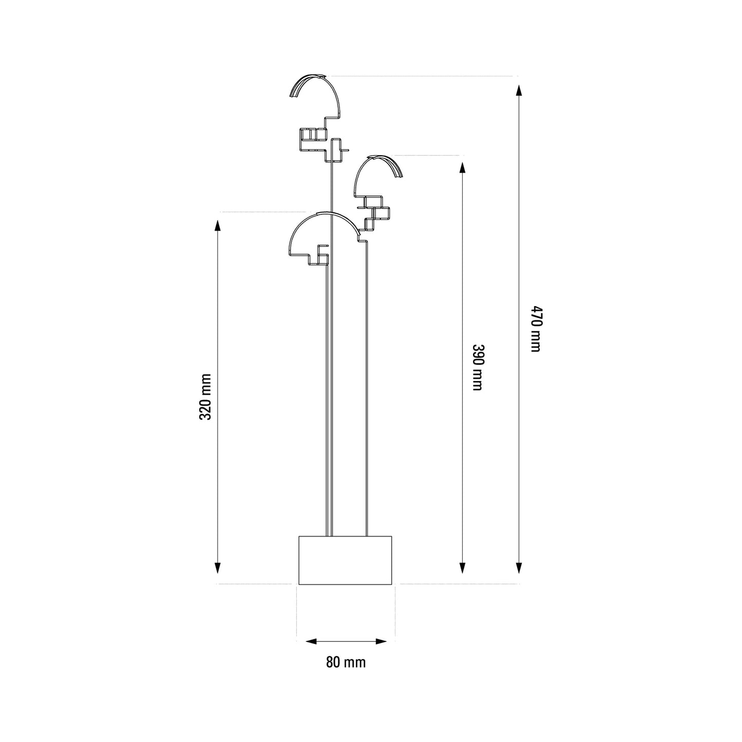 Boucle LED Table Lamp - line drawing.