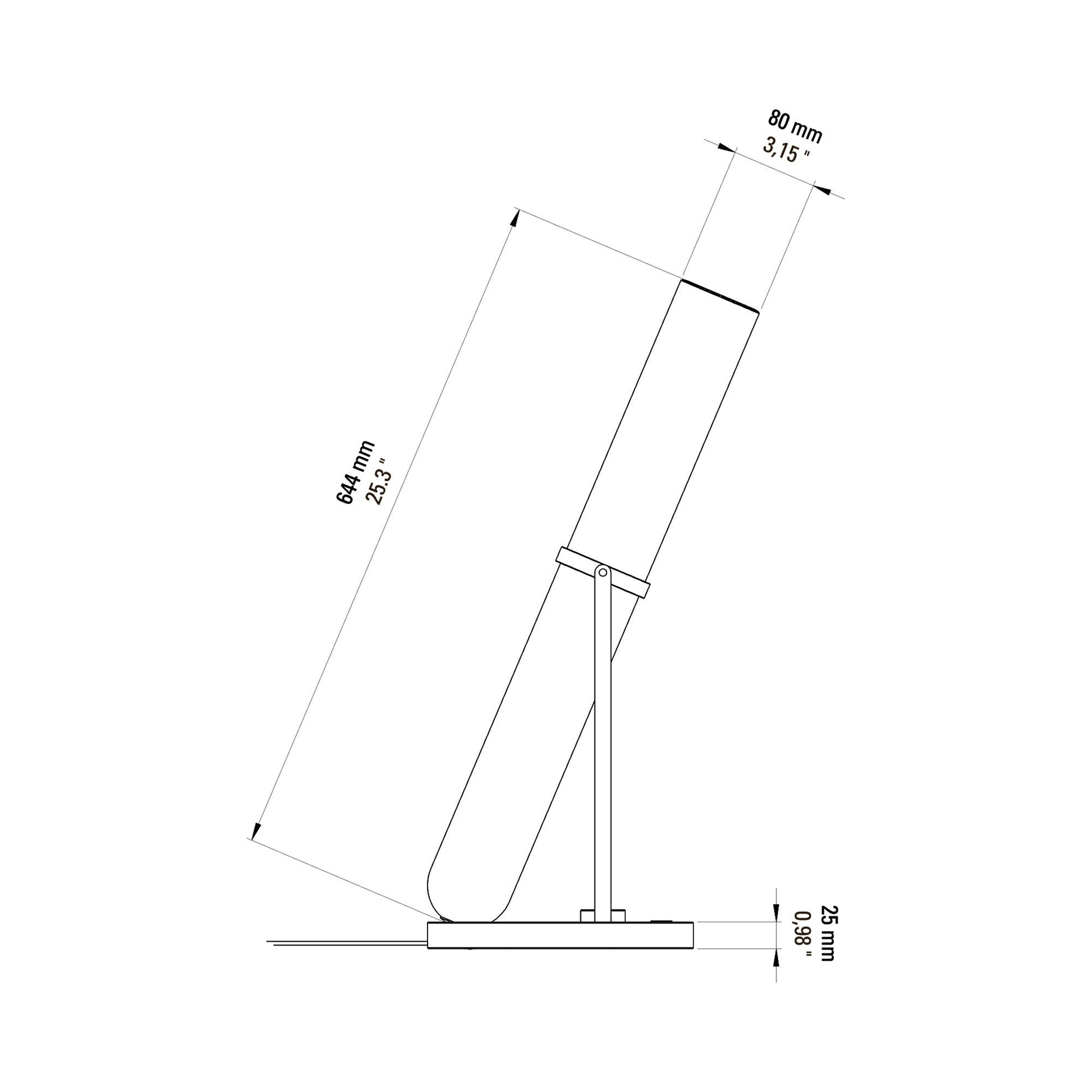 Frechin LED Table Lamp - line drawing.