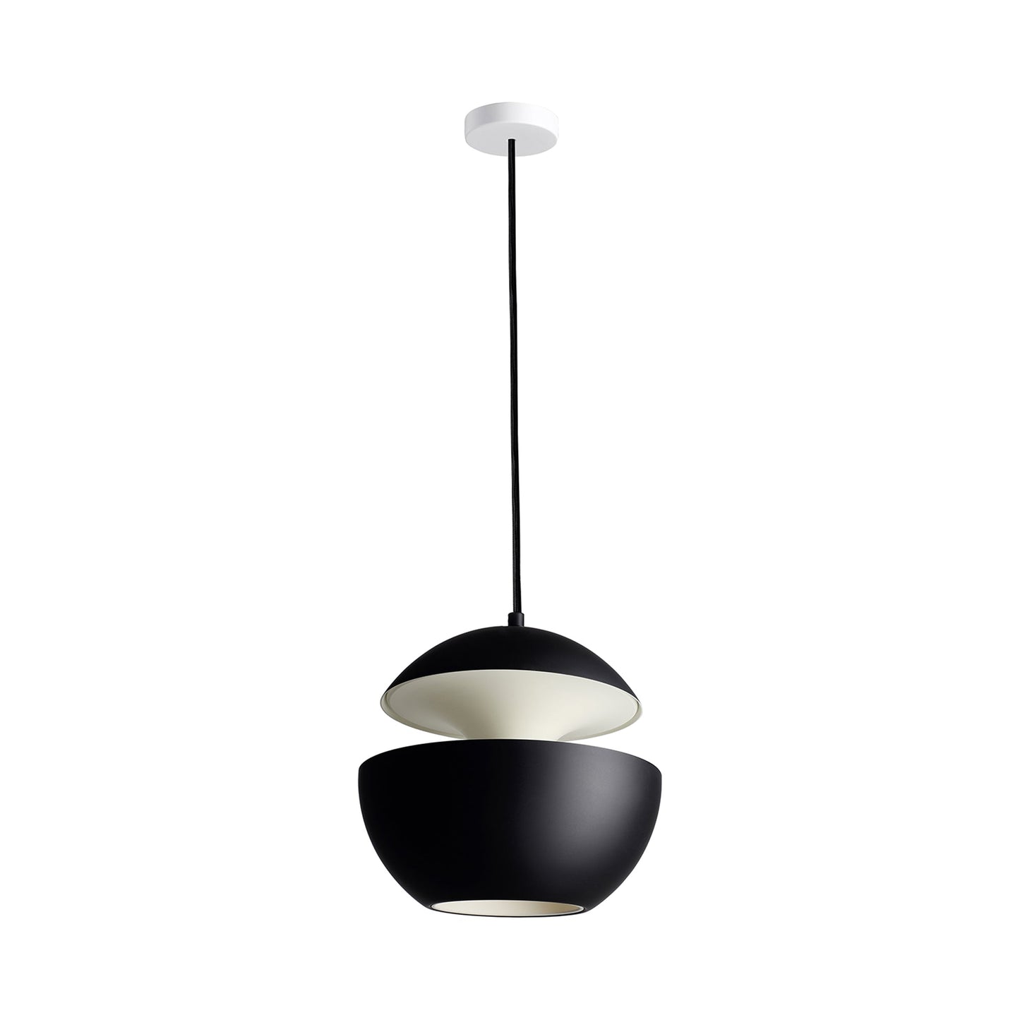 Here Comes the Sun LED Pendant Light in Black/White (Medium).