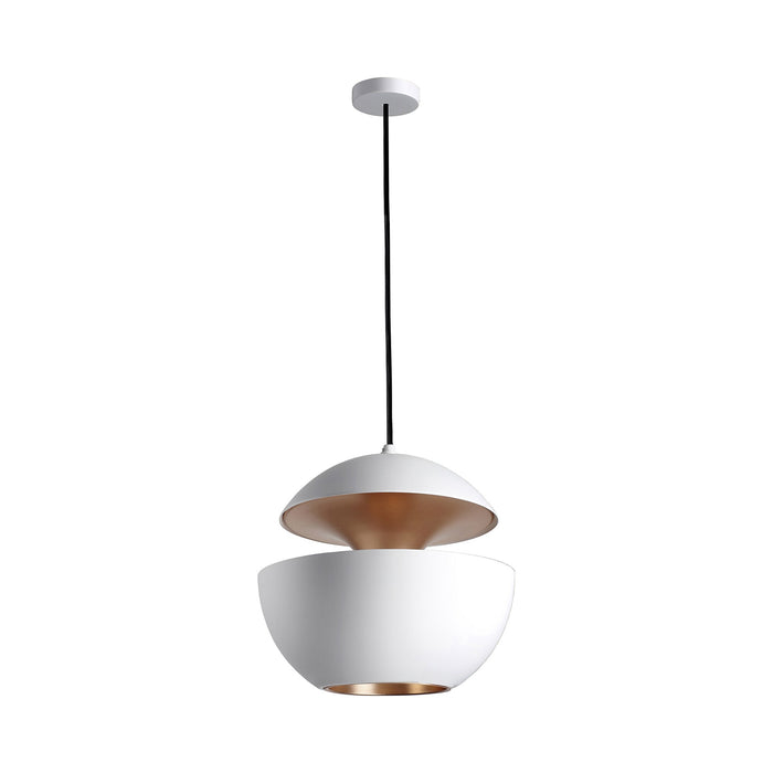 Here Comes the Sun LED Pendant Light in White/Copper (Large).