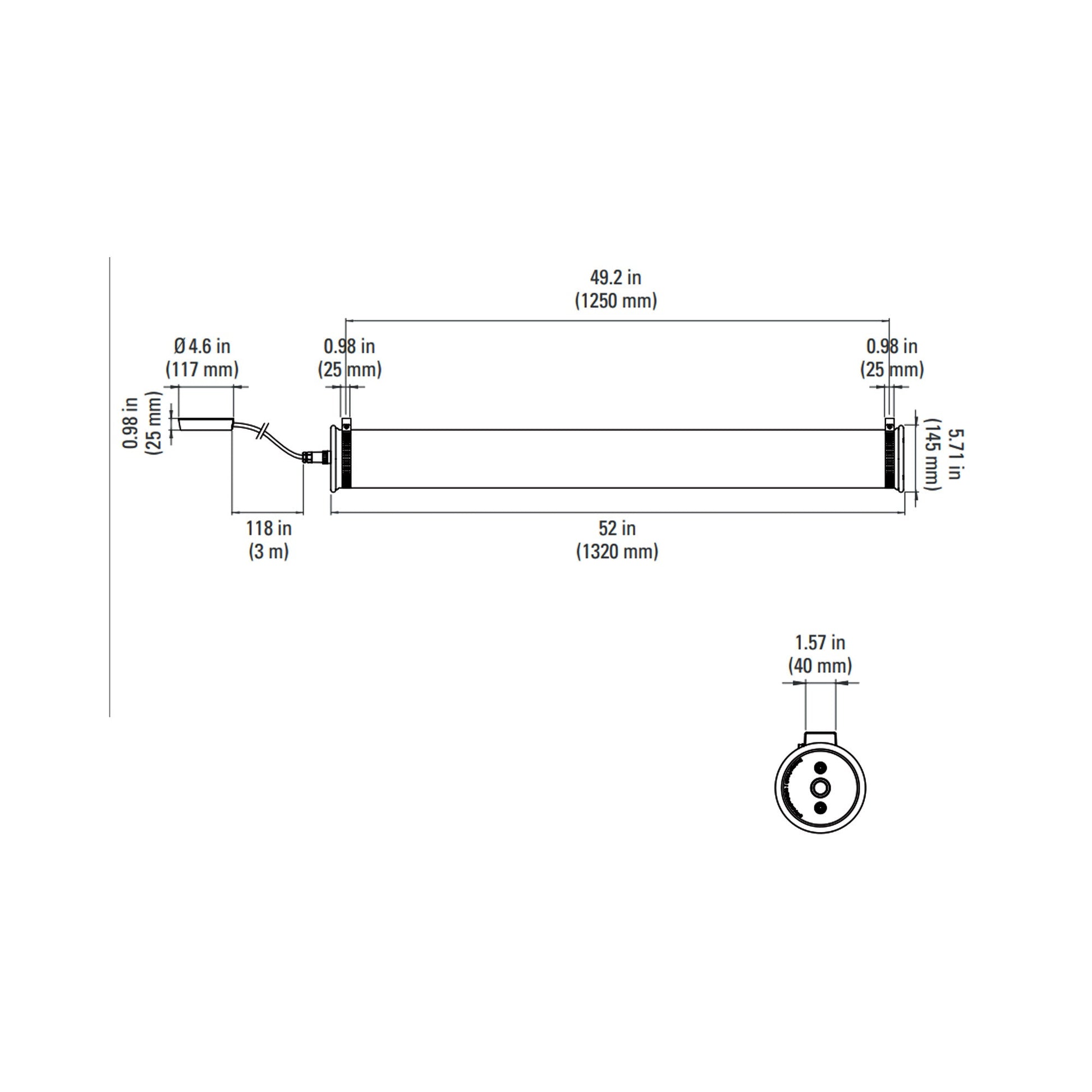 ITT LED Wall Light - line drawing.