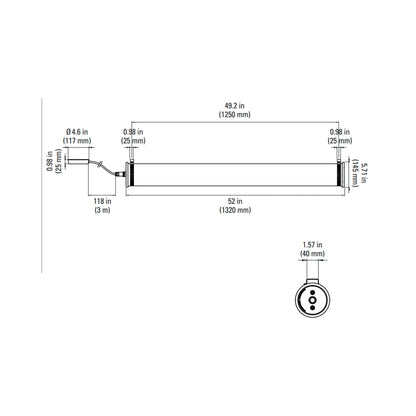 ITT LED Wall Light - line drawing.