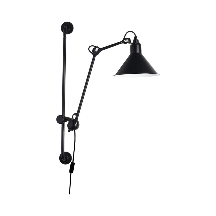 Lampe Gras N°210 Swing Arm LED Wall Light in Black (Conic Shade).