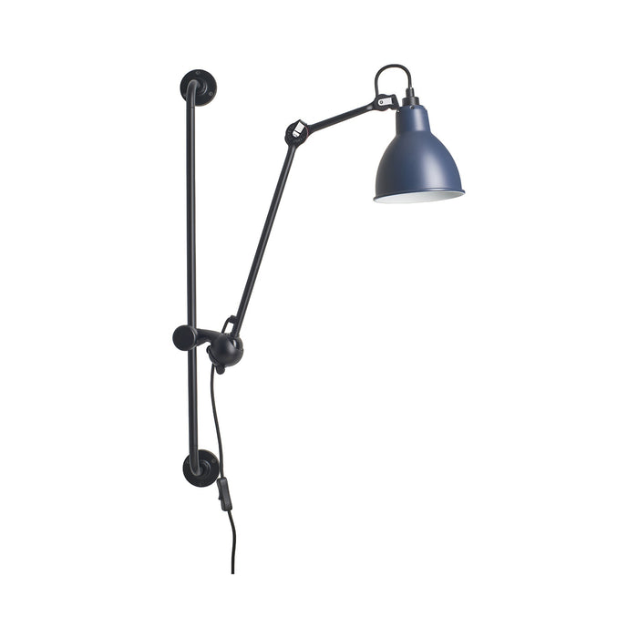 Lampe Gras N°210 Swing Arm LED Wall Light in Blue (Round Shade).