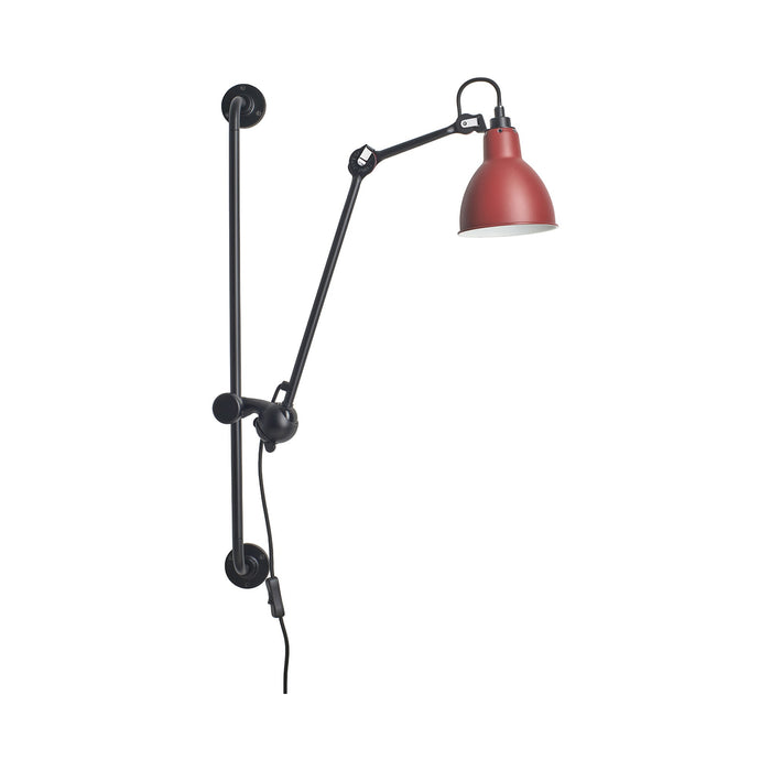 Lampe Gras N°210 Swing Arm LED Wall Light in Red (Round Shade).