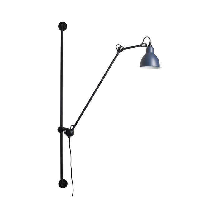 Lampe Gras N°214 Swing Arm LED Wall Light in Blue (Round Shade).