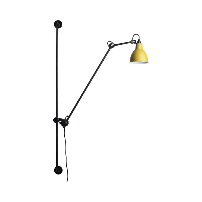 Lampe Gras N°214 Swing Arm LED Wall Light in Yellow (Round Shade).
