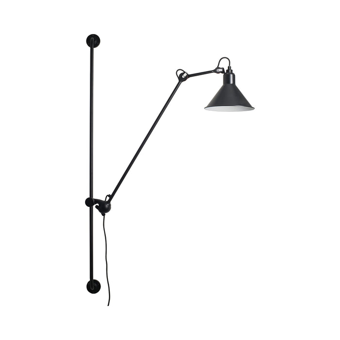 Lampe Gras N°214 Swing Arm LED Wall Light in Black (Conic Shade).