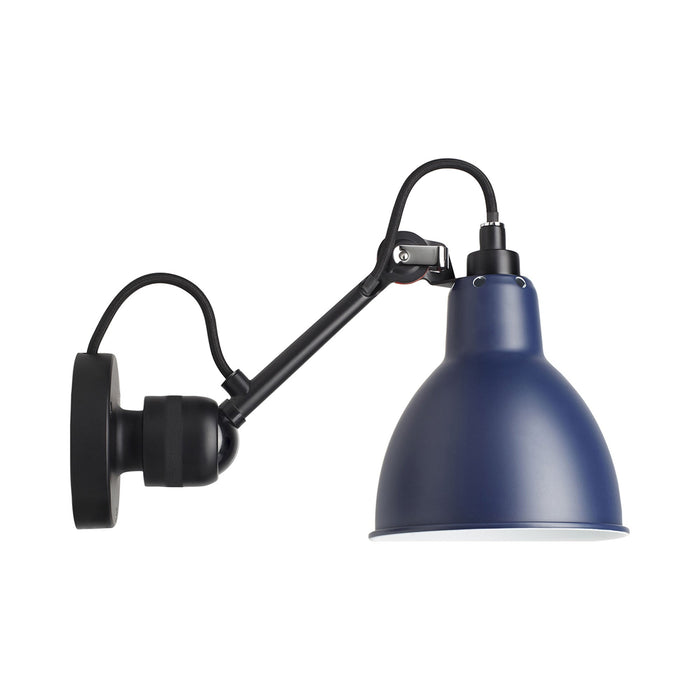 Lampe Gras N°304 LED Wall Light in Blue (Switch On Base/Round Shade).