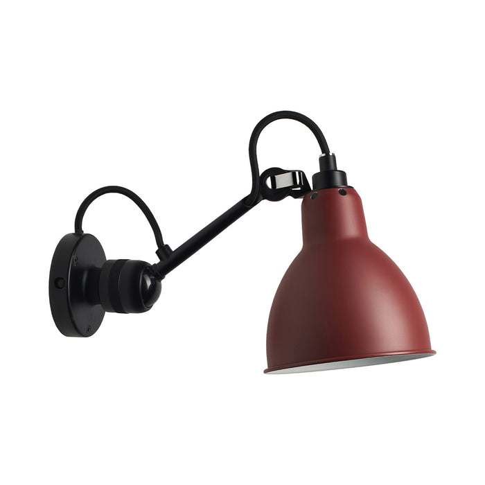 Lampe Gras N°304 LED Wall Light in Red (Switch On Base/Round Shade).