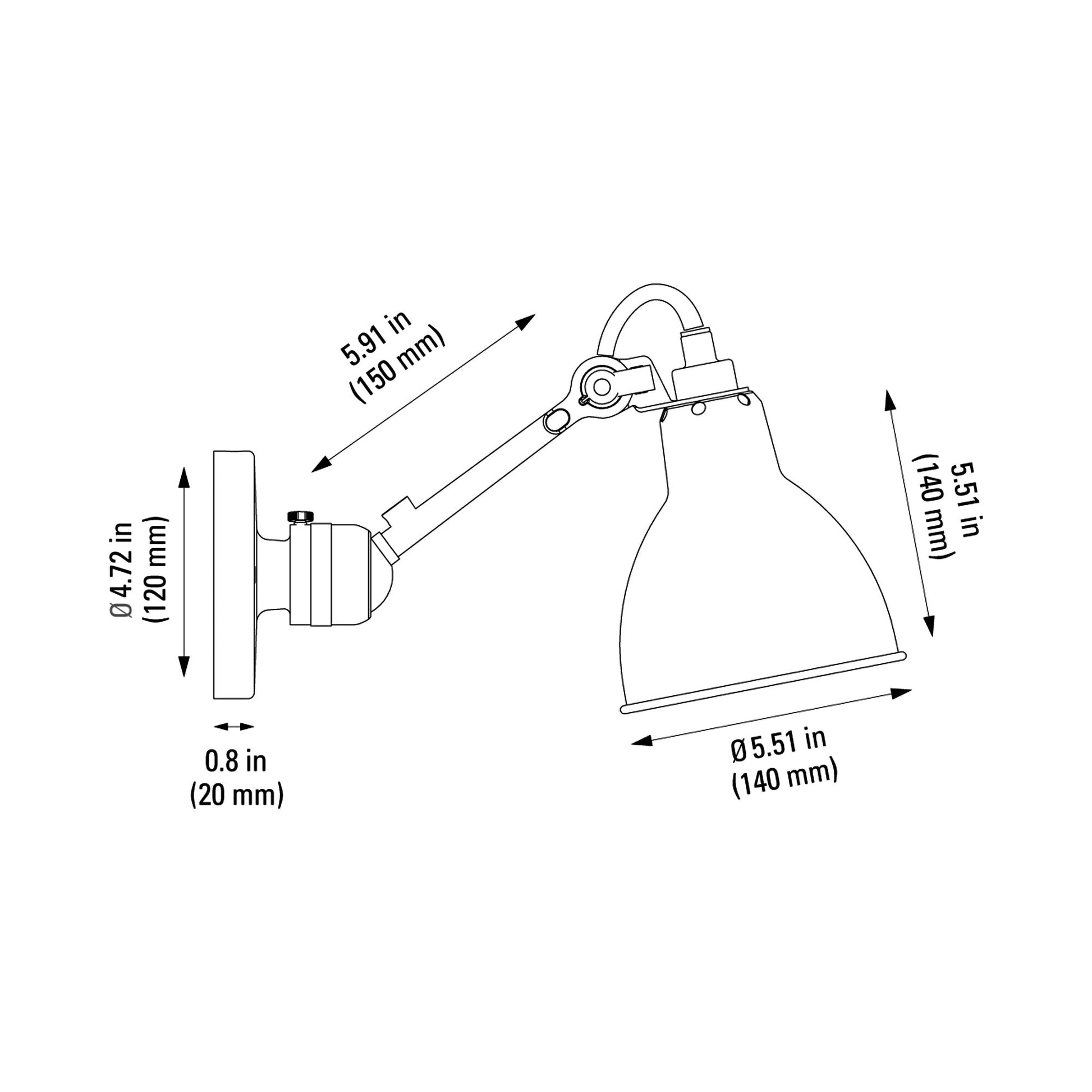 Lampe Gras N°304 LED Wall Light - line drawing.