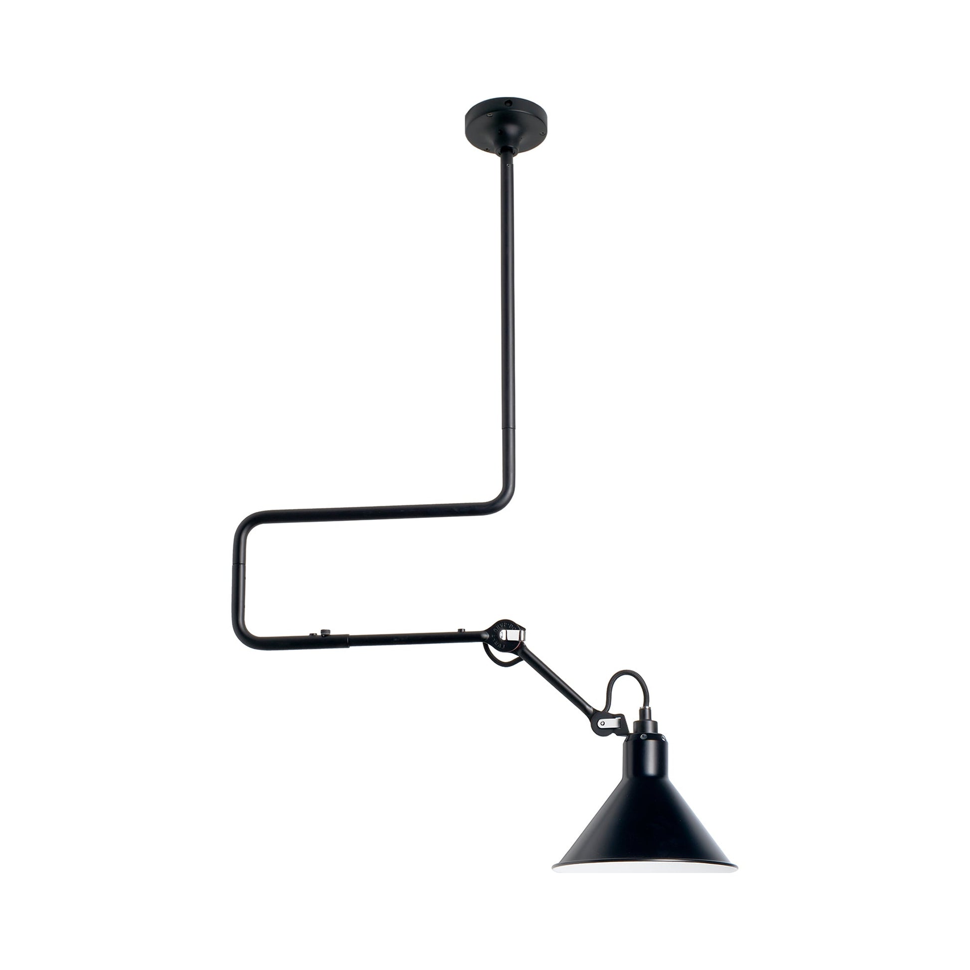 Lampe Gras N°312 LED Pendant Light in Black (Conic Shade).