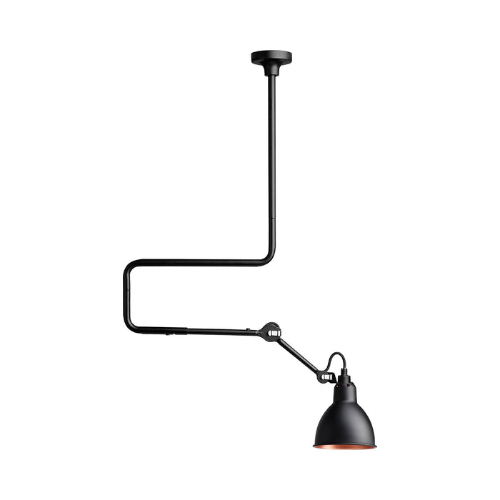 Lampe Gras N°312 LED Pendant Light in Black & Copper (Round Shade).