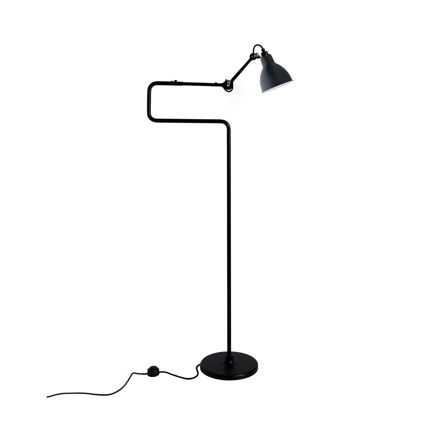 Lampe Gras N°411 LED Floor Lamp in Blue (Round Shade).