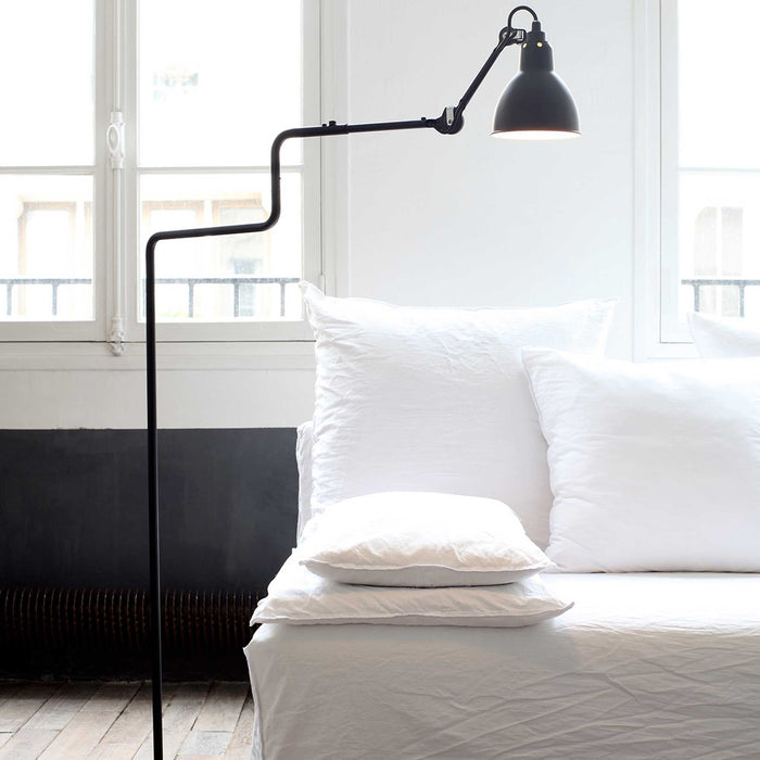 Lampe Gras N°411 LED Floor Lamp in bed room.