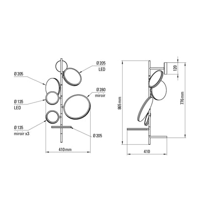 Tell Me Stories LED Wall Light - line drawing.