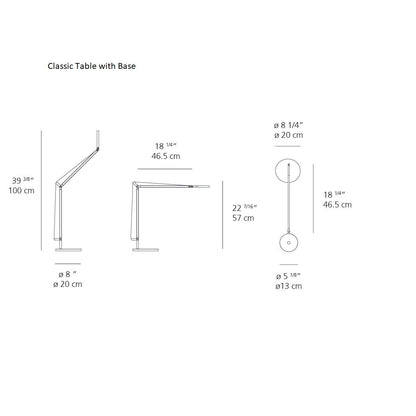 Demetra Classic LED Table Lamp - line drawing.