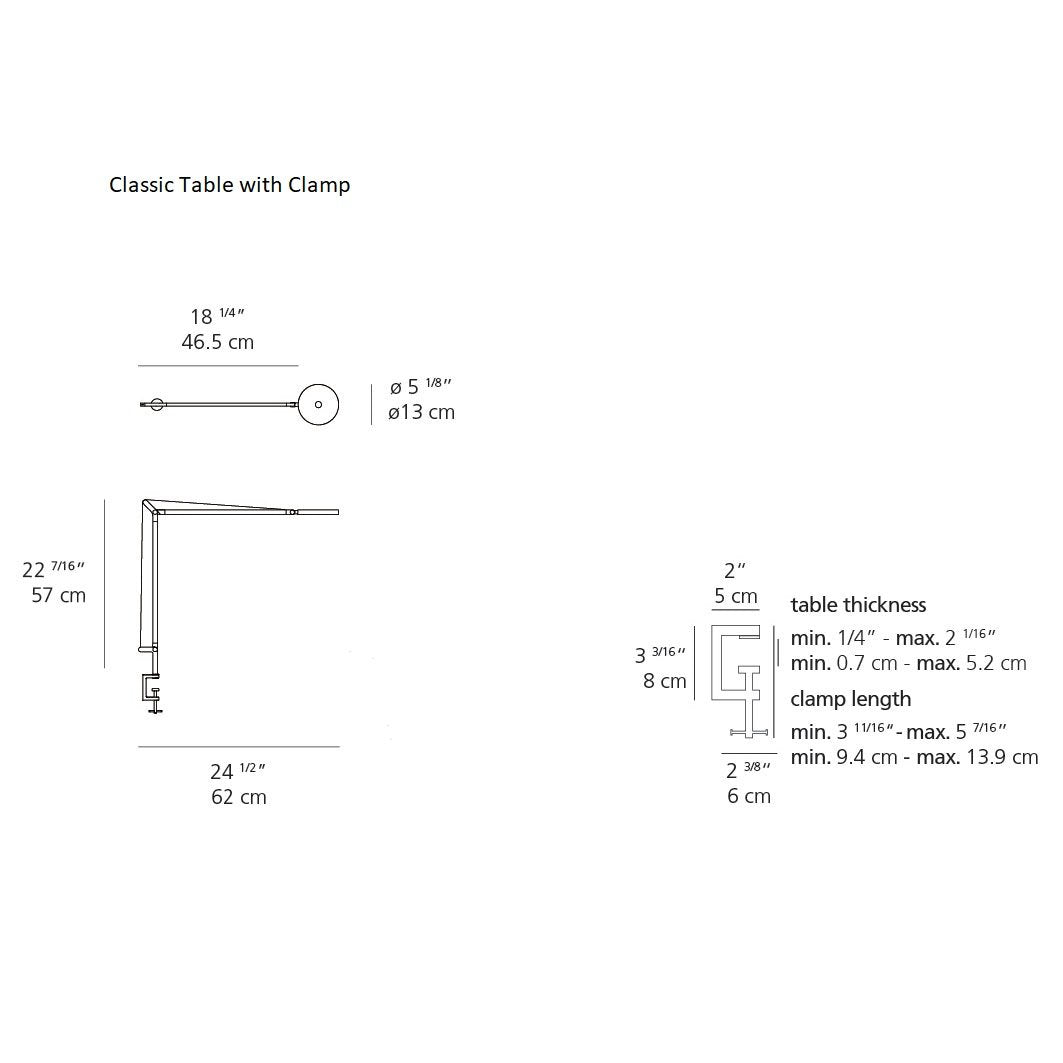 Demetra Classic LED Table Lamp - line drawing.