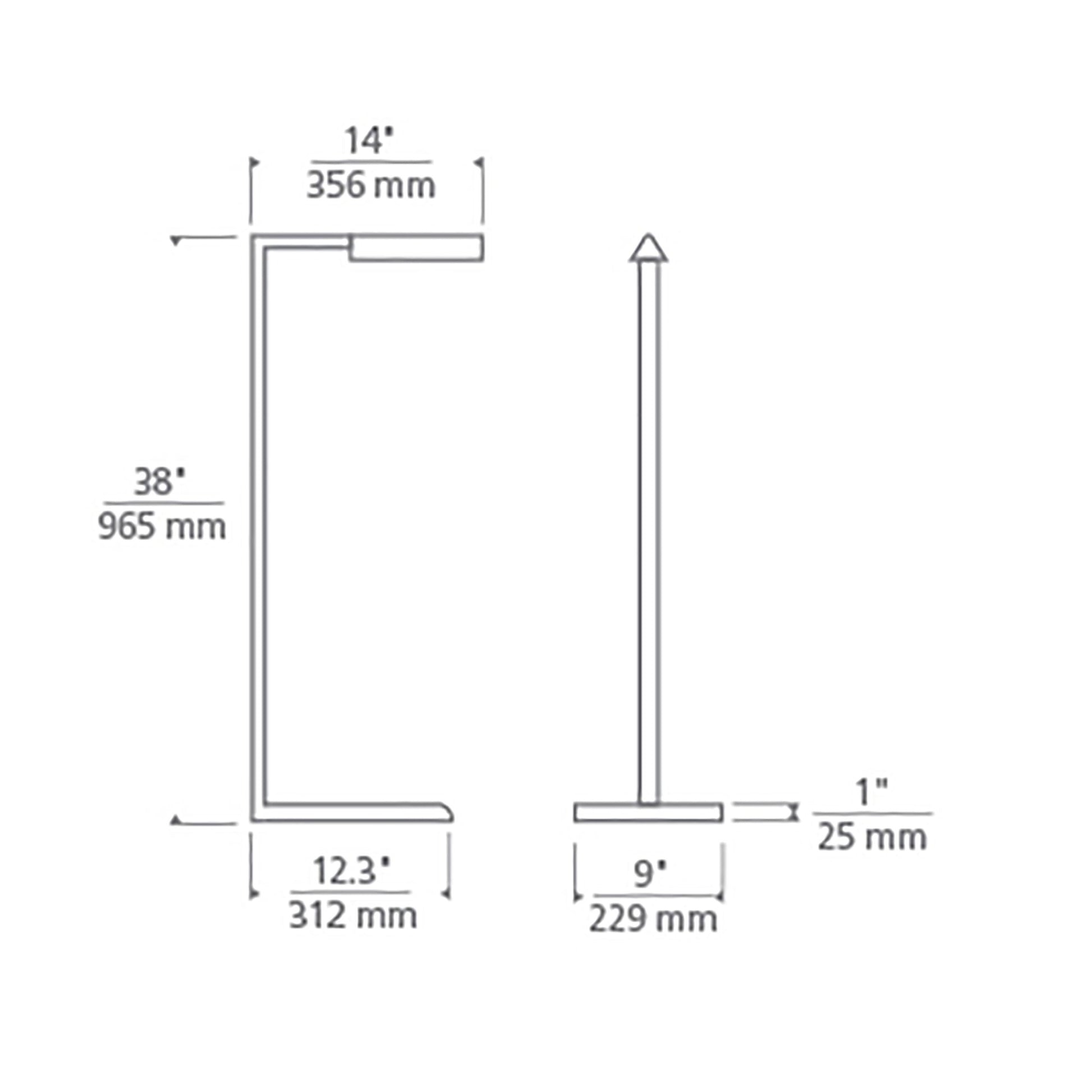 Dessau LED Floor Lamp - line drawing.