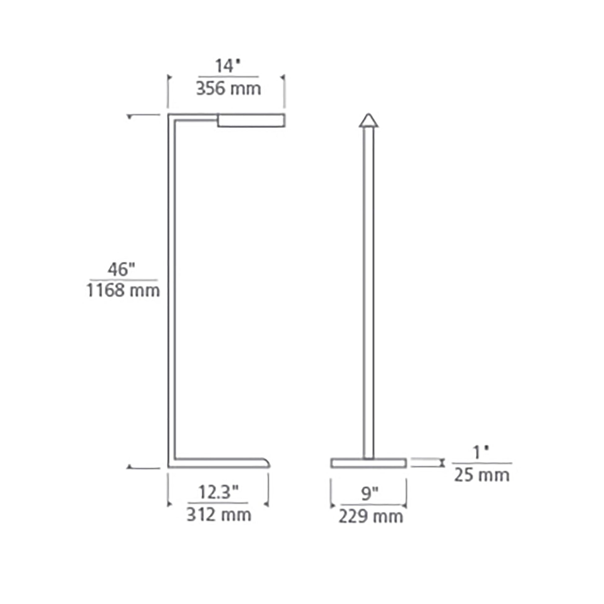 Dessau LED Floor Lamp - line drawing.