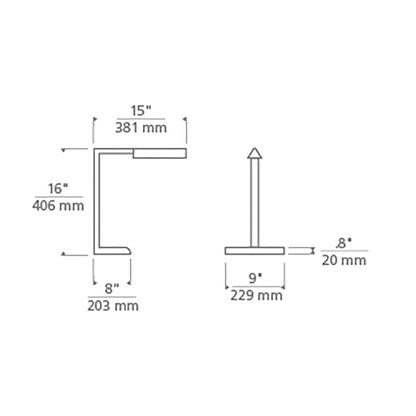 Dessau LED Table Lamp - line drawing.