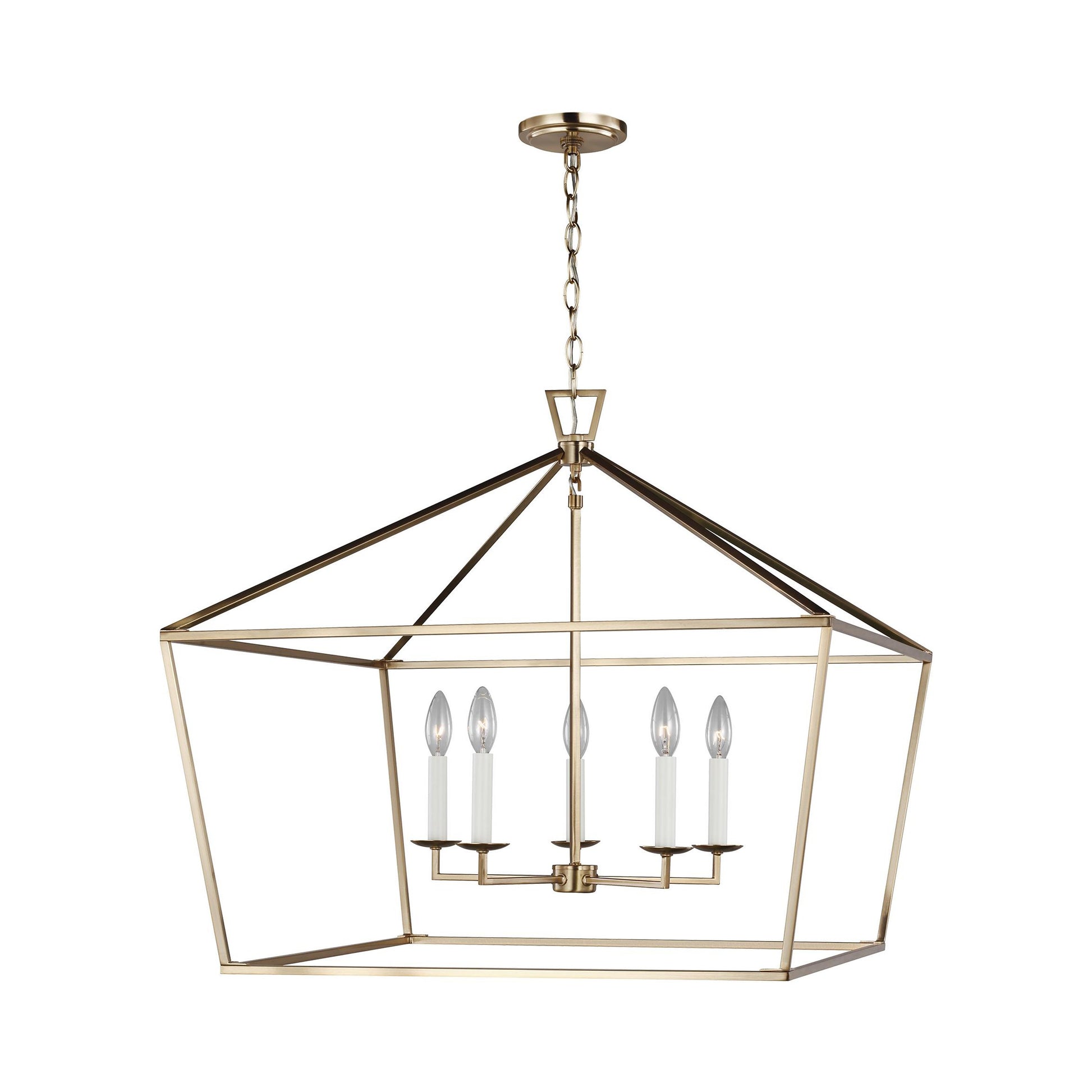 Dianna Linear Pendant Light in Satin Brass (Wide).