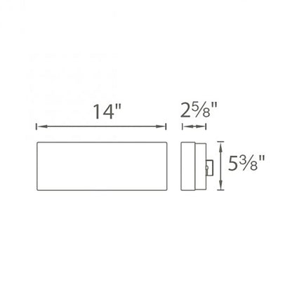 Dice LED Rectangular Flush Mount Ceiling Light - line drawing.