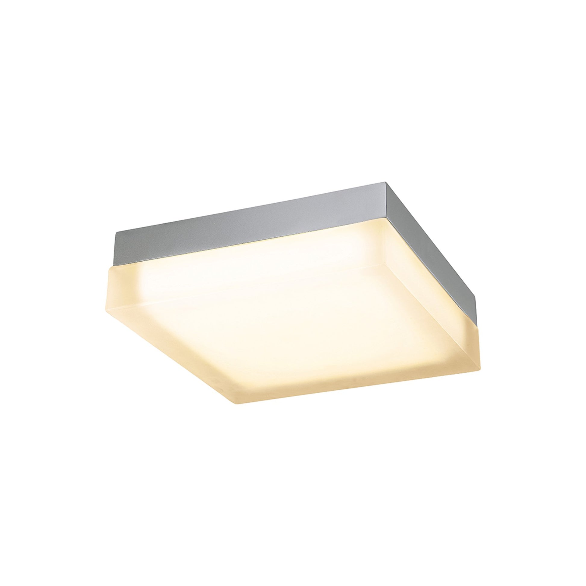 Dice LED Square Flush Mount Ceiling Light in Brushed Nickel (Medium/2700K).