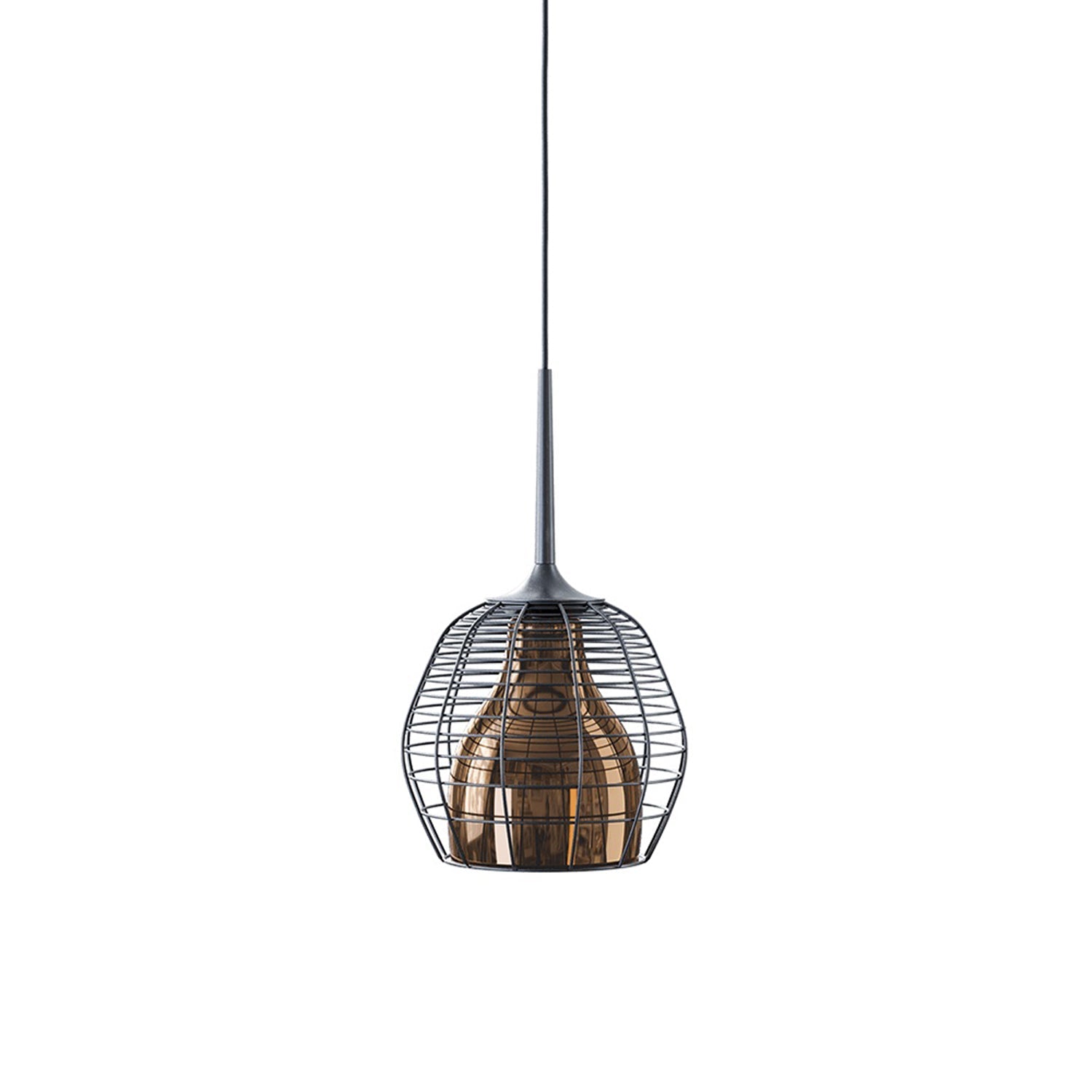 Cage Pendant Light in Black/Bronze (Small).