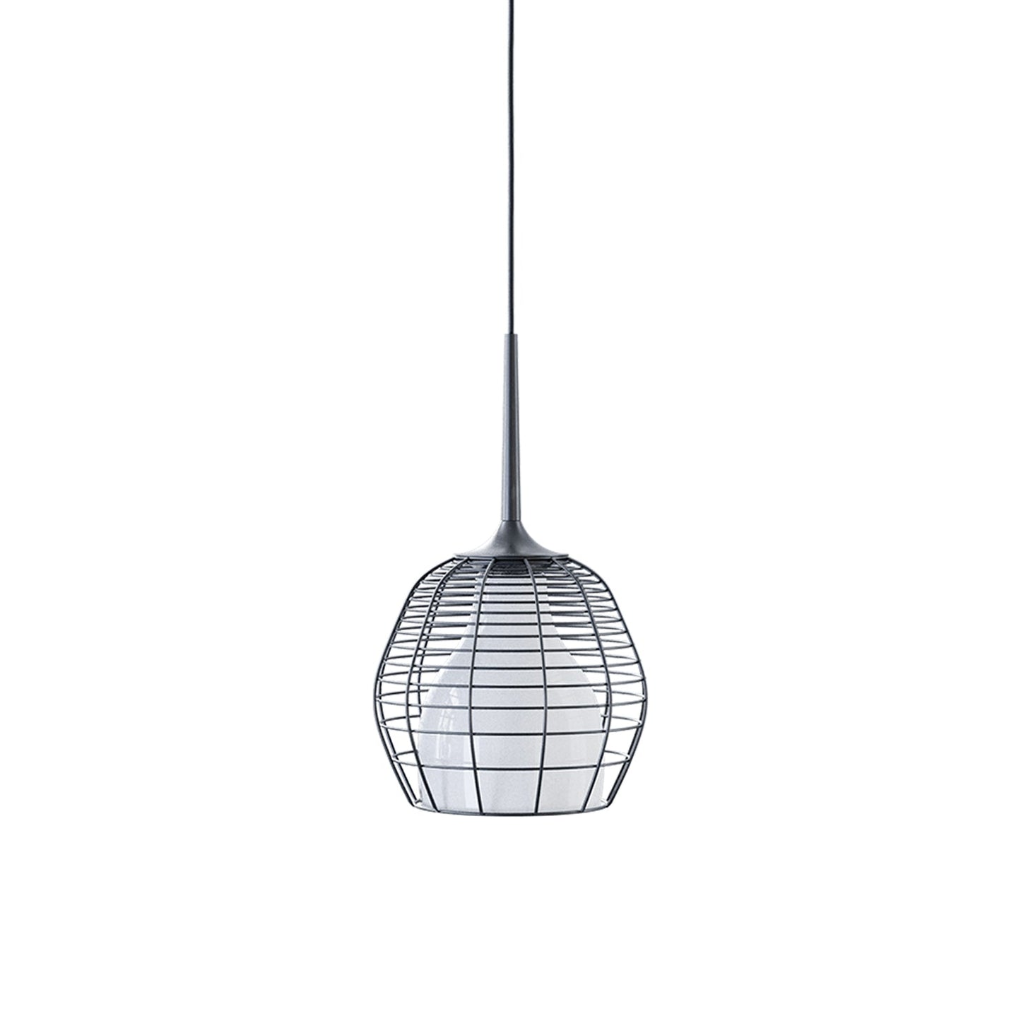 Cage Pendant Light in Black/White (Small).